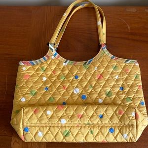 Vintage Vera Bradley yellow silk polka dot bag